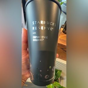 Starbucks Reserve Empire State Building tumbler w. lid metal plastic and cork